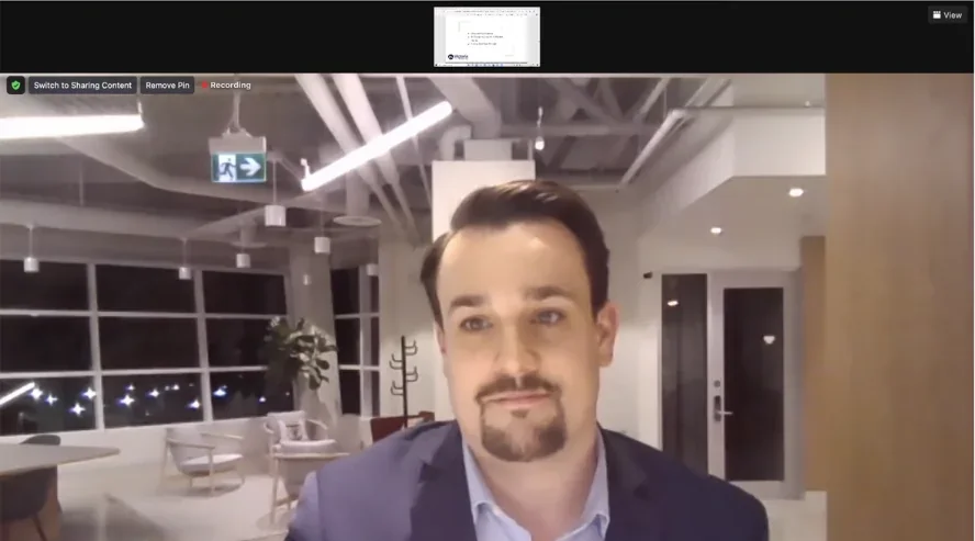 Captura de Zoom durante el webinar